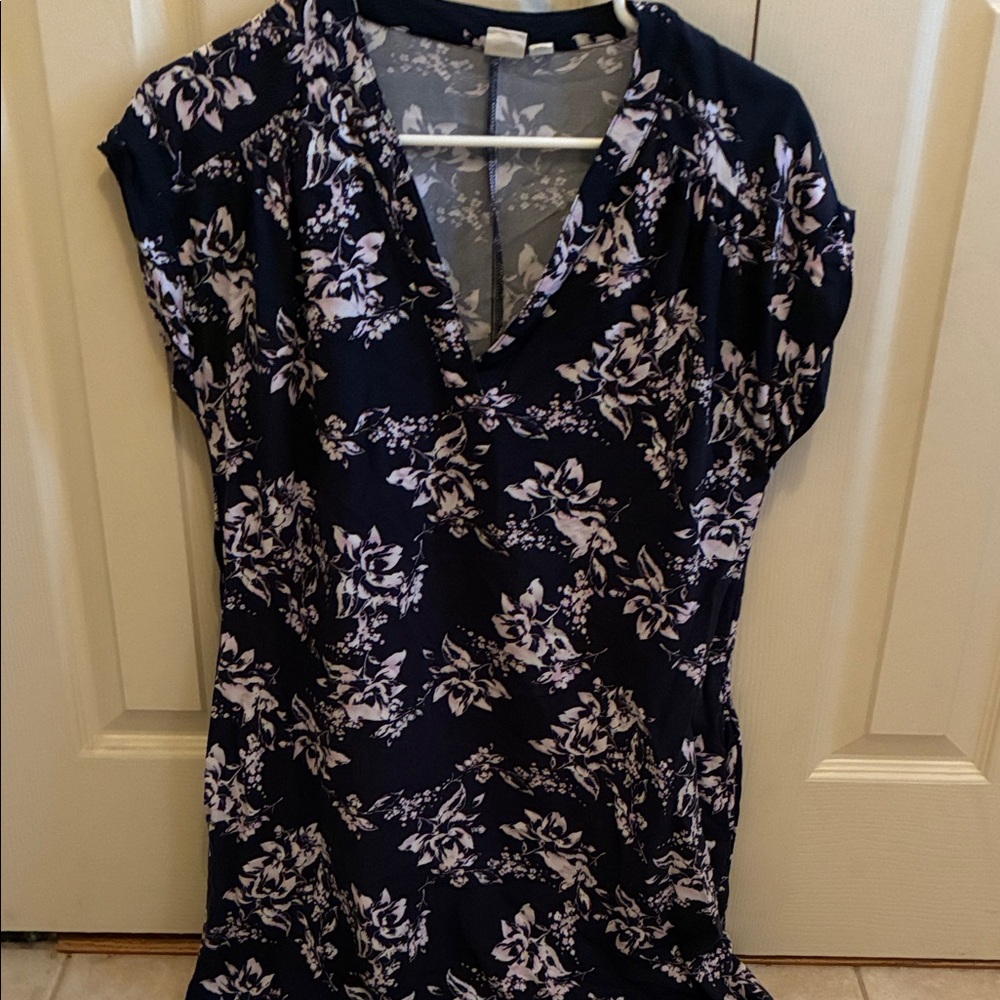 Gap popover dress blue floral size small